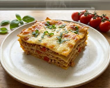 Quick Lasagna with Turkey and Fresh Basil