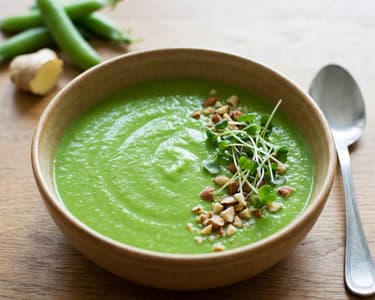Spring Pea Cream Soup with Ginger