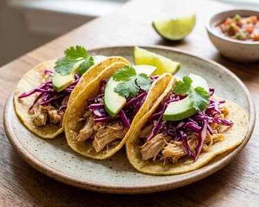 Chicken Tacos with Red Cabbage Salad