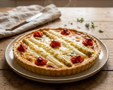 White Asparagus and Gruyère Tart