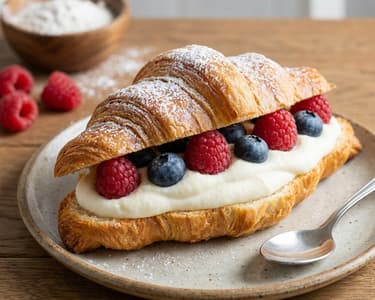Croissants with Butter and Cream Cheese