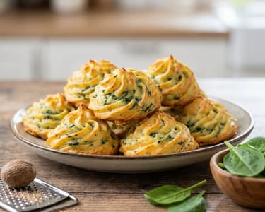 Potato Puffs with Spinach and Cheese