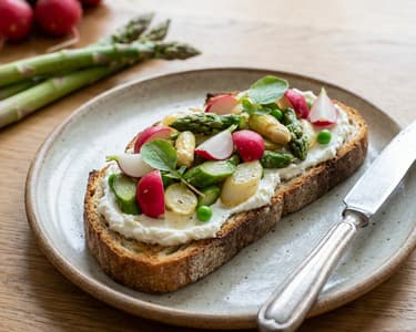 Spring Bruschetta with Asparagus and Radishes