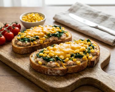 Quick Tuna and Spinach Toasts