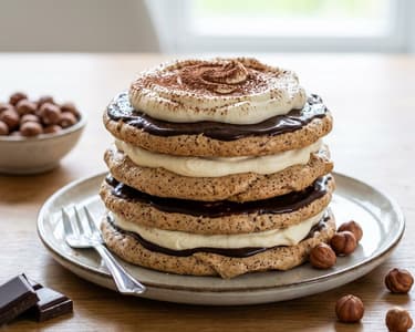 Meringue Cake with Mascarpone Cream and Hazelnuts