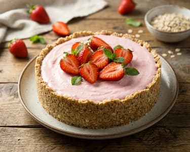 Prăjitură cu brânză și căpșuni (fără coacere)