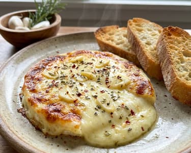 Grilled Provoleta Cheese with Garlic and Aromatic Herbs