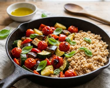 Skillet Ratatouille with Whole Wheat Couscous