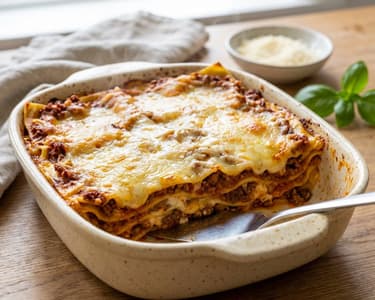 Beef Lasagna with Fresh Vegetables