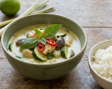 Green Curry with Chicken and Brown Rice