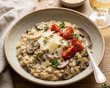 Risotto cremos cu ciuperci și parmezan