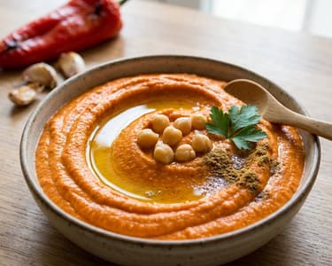 Hummus with Roasted Pepper and Garlic