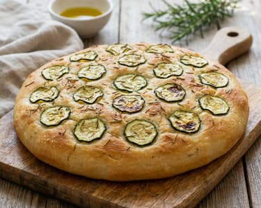 Focaccia italiană cu dovlecei și rozmarin