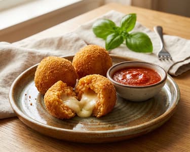 Arancini cu mozzarella și parmezan