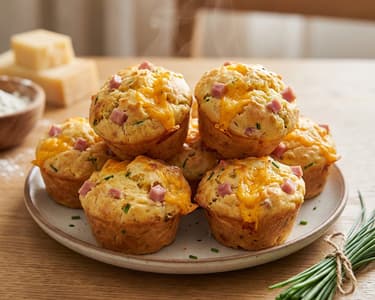 Cheese and Ham Muffins | Quick and Fluffy Snack