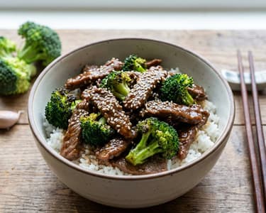 Chinese Beef with Broccoli and Rice