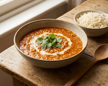 Tikka masala de linte cu orez basmati