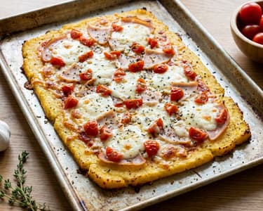 Pizza de mămăligă la tavă