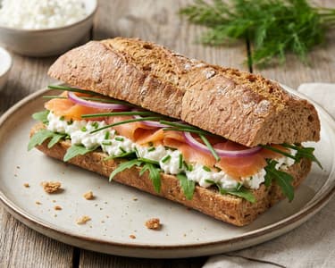 Smoked Salmon and Cottage Cheese Sandwich