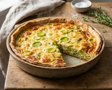 Quiche cu praz și brânză Edam
