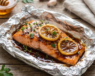 Baked Salmon with Honey and Garlic