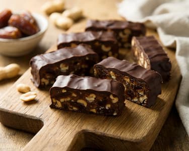 Batoane de nuga cu cremă de curmale și arahide