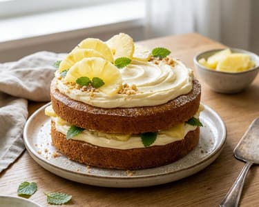 Tort „Naked” cu cremă de vanilie și ananas