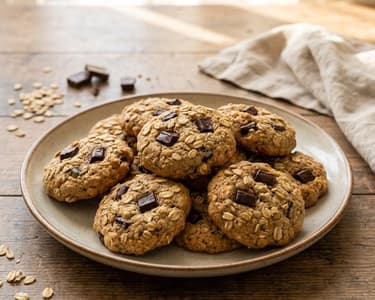 Biscuiți cu banane, ciocolată și fulgi de ovăz