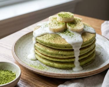 Clătite cu matcha și banane
