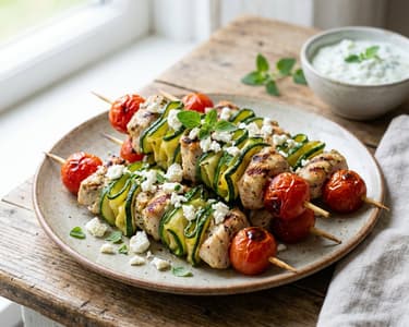 Frigărui cu dovlecel și roșii cherry