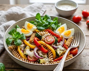 Salată de paste cu legume coapte