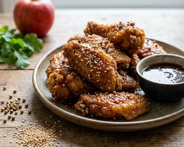 Fried Chicken Wings with Teriyaki Sauce