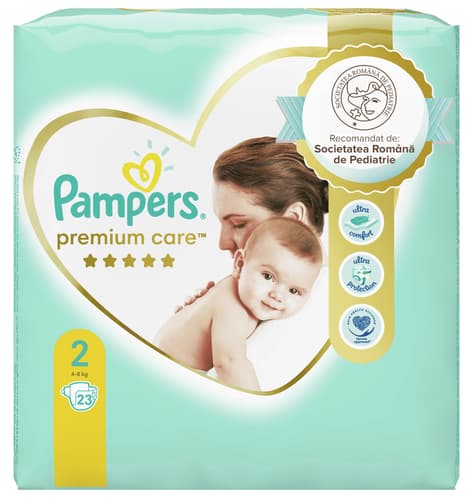 pay off All Company Pampers Premium Care Scutece marimea 2, nou nascut, 4-8 kg