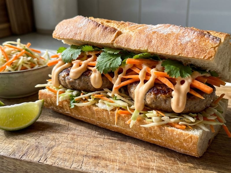 Burger de porc în stil asiatic