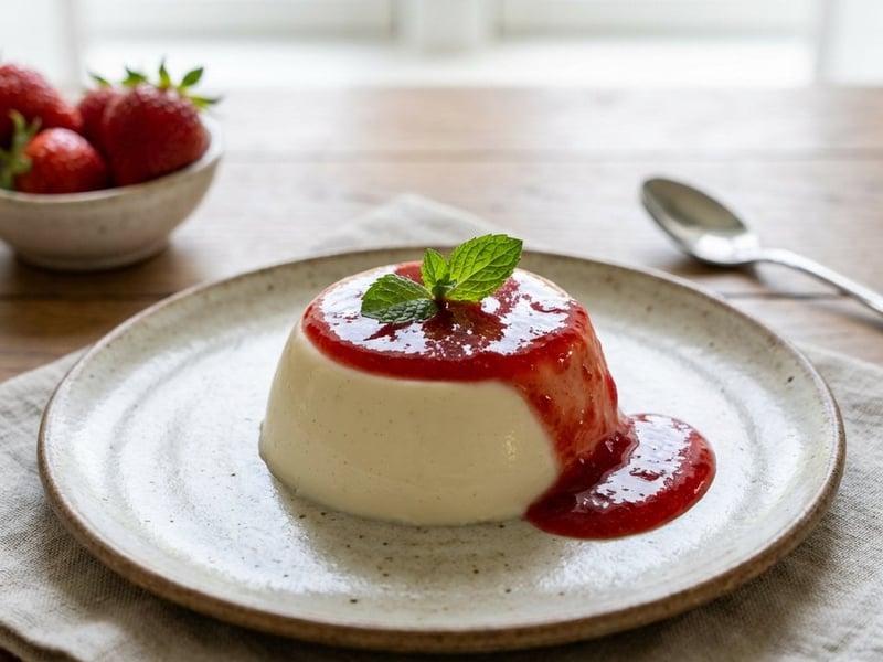 Panna cotta cu căpșuni