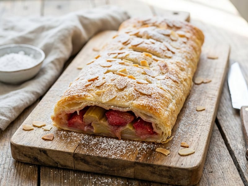 Rhubarb and Strawberry Strudel