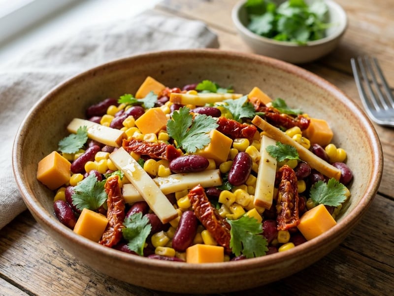 Mixed Salad with Beans and Cheese