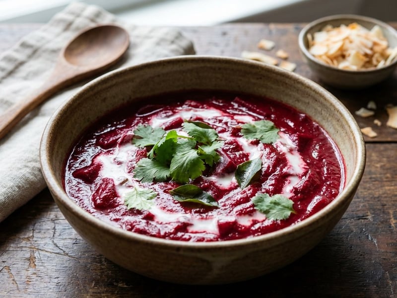 Curry de sfeclă roșie cu lapte de cocos