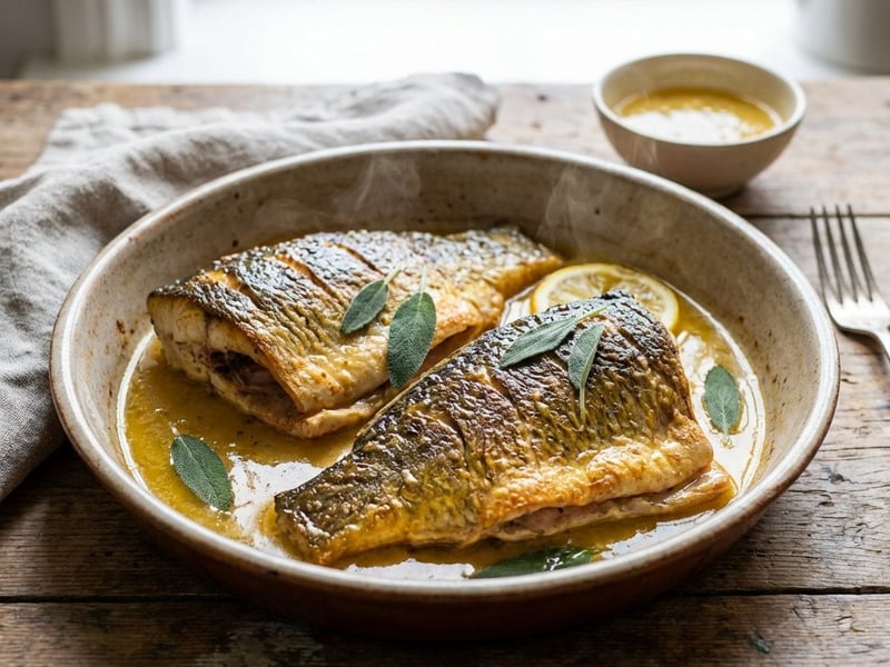 Baked Carp with Butter and Sage
