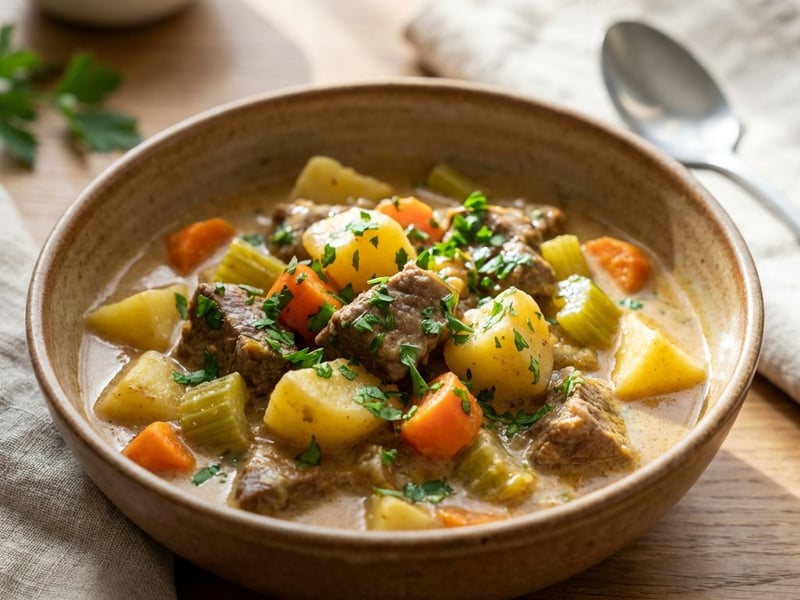 Curry de vită cu legume și lapte de cocos