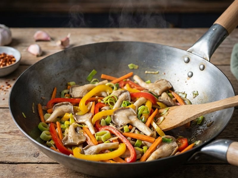 Vegetable Stir-fry with Oyster Mushrooms