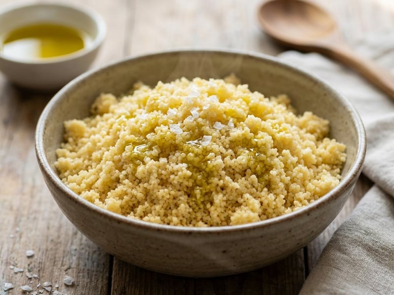 Fluffy couscous with olive oil