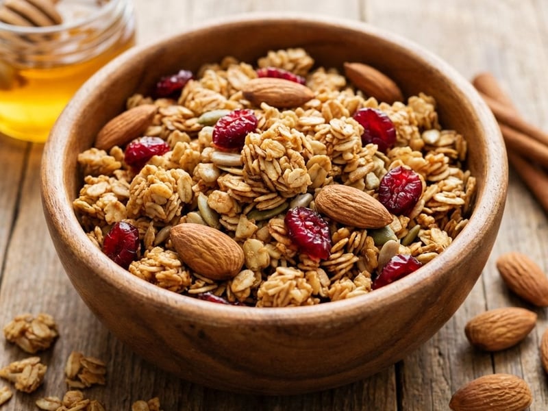 Granola de casă cu mirodenii și merișoare