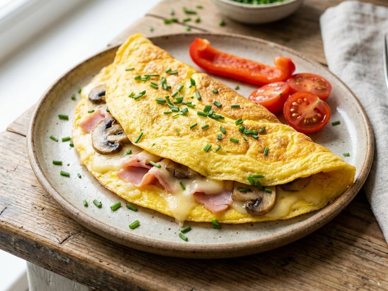 Omletă pufoasă cu diverse umpluturi