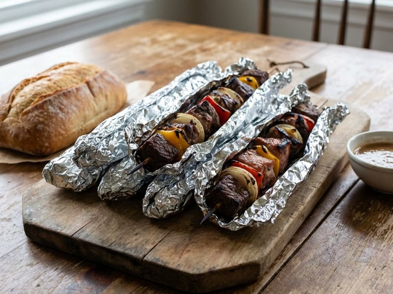 Traditional Oven-Baked Skewers in Foil