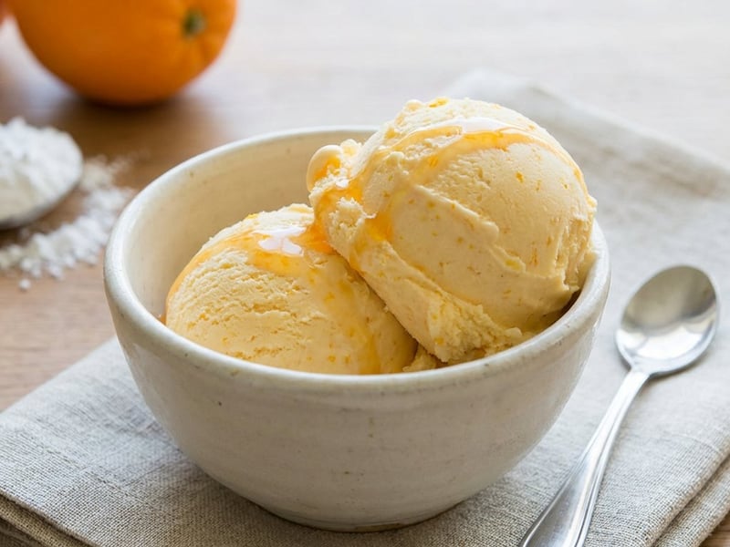 Orange Ice Cream with Fermented Cream