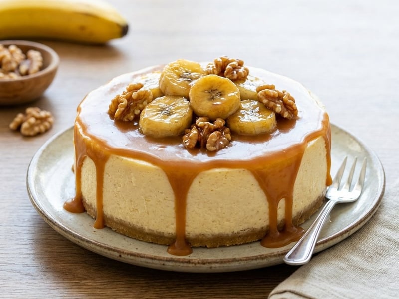 Banana and Salted Caramel Cheesecake | Refined Dessert