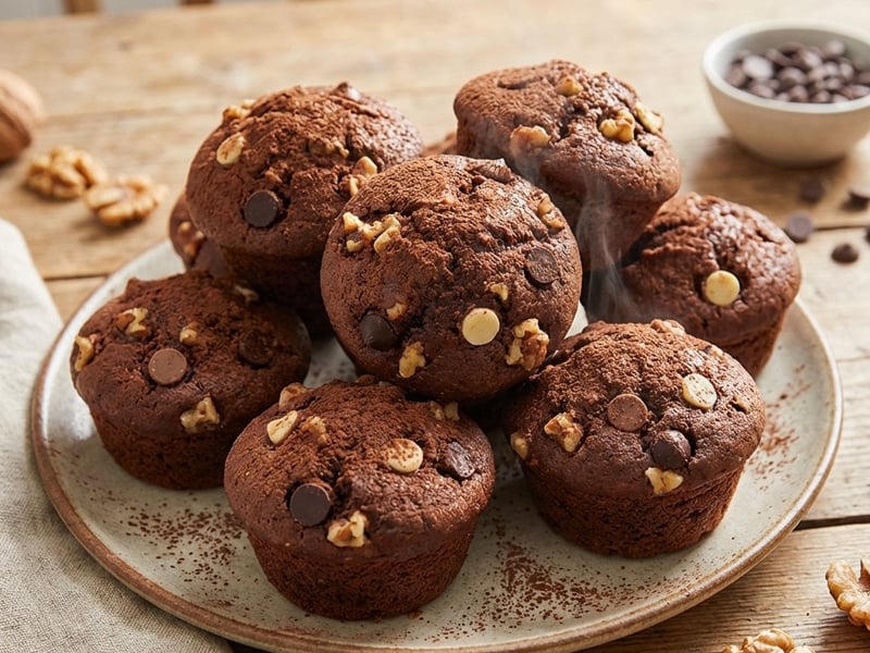 Chocolate and Walnut Muffins
