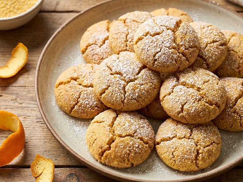 Biscuiți cu polentă și coajă de portocală