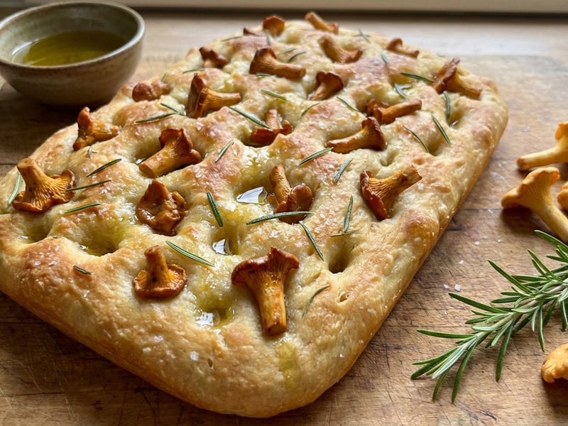 Focaccia cu gălbiori și rozmarin